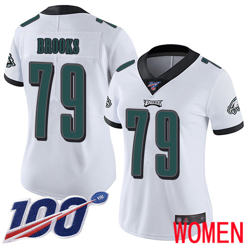 Women Philadelphia Eagles 79 Brandon Brooks White Vapor Untouchable NFL Jersey Limited Player